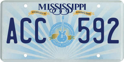 MS license plate ACC592