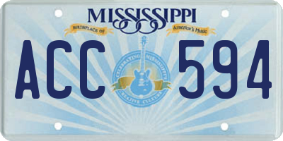 MS license plate ACC594