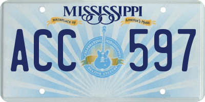 MS license plate ACC597