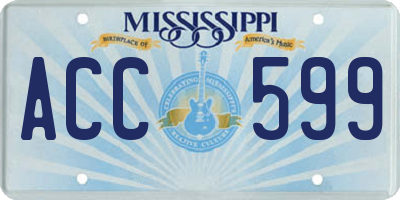 MS license plate ACC599
