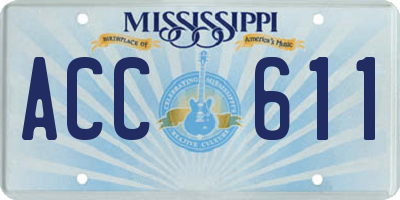 MS license plate ACC611