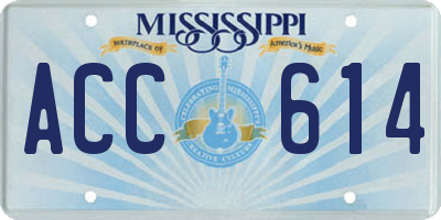 MS license plate ACC614