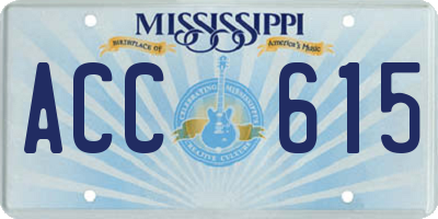 MS license plate ACC615