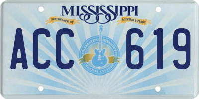 MS license plate ACC619
