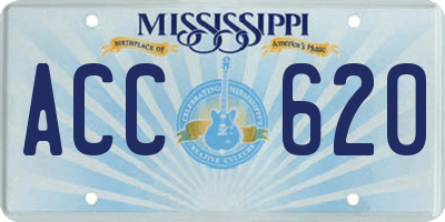 MS license plate ACC620