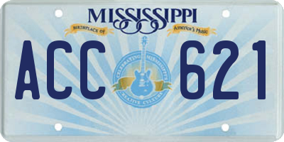 MS license plate ACC621