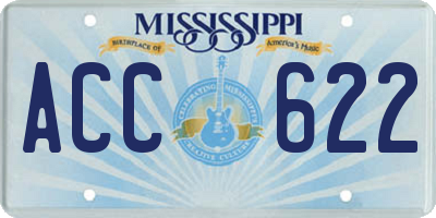 MS license plate ACC622
