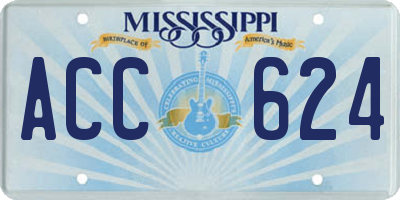 MS license plate ACC624