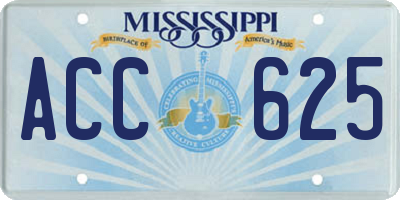 MS license plate ACC625