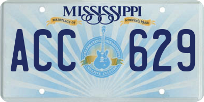 MS license plate ACC629