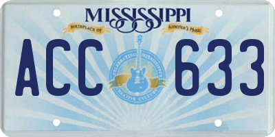 MS license plate ACC633