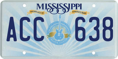 MS license plate ACC638