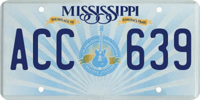 MS license plate ACC639