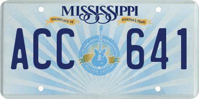 MS license plate ACC641