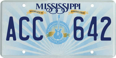 MS license plate ACC642