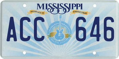 MS license plate ACC646