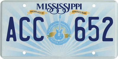 MS license plate ACC652