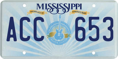 MS license plate ACC653