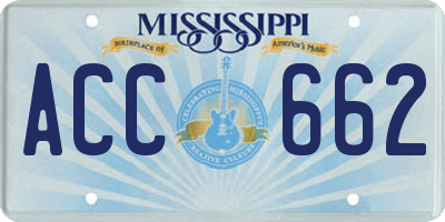 MS license plate ACC662
