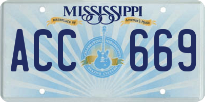 MS license plate ACC669