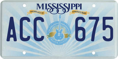 MS license plate ACC675