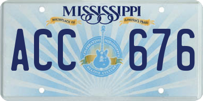 MS license plate ACC676