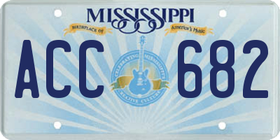MS license plate ACC682