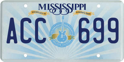 MS license plate ACC699