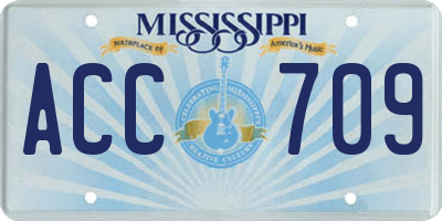 MS license plate ACC709