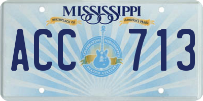 MS license plate ACC713