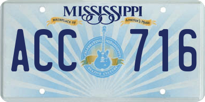 MS license plate ACC716