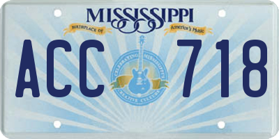 MS license plate ACC718