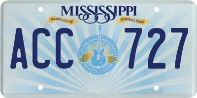 MS license plate ACC727
