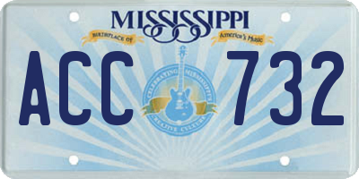 MS license plate ACC732