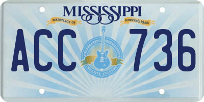 MS license plate ACC736