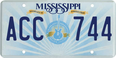 MS license plate ACC744