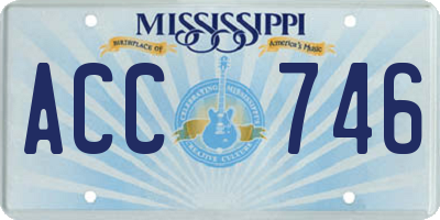 MS license plate ACC746