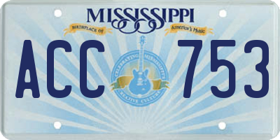 MS license plate ACC753