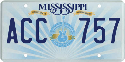 MS license plate ACC757