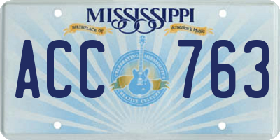 MS license plate ACC763