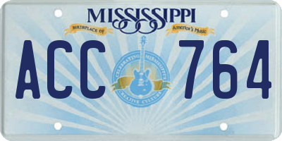 MS license plate ACC764