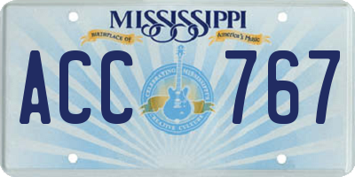 MS license plate ACC767
