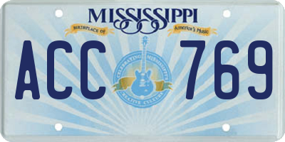 MS license plate ACC769
