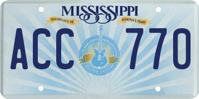 MS license plate ACC770