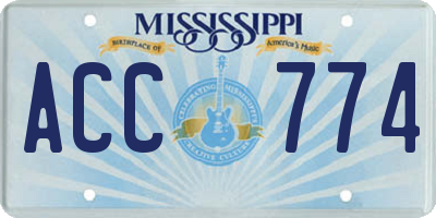 MS license plate ACC774
