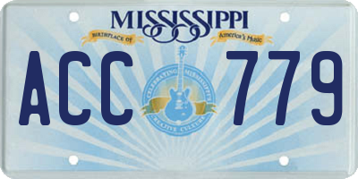 MS license plate ACC779