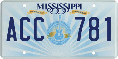 MS license plate ACC781