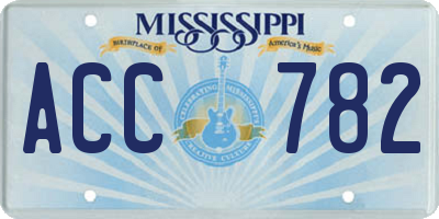 MS license plate ACC782