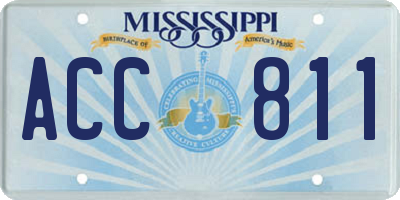 MS license plate ACC811
