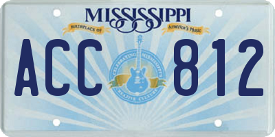 MS license plate ACC812